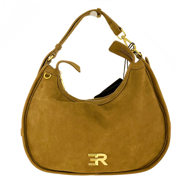 Ermanno Scervino Borsa Small Hobo Angelica Nabuk Miele 12402066
