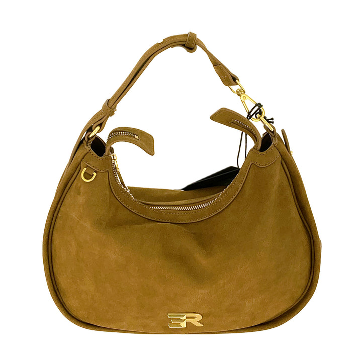 Ermanno Scervino Borsa Small Hobo Angelica Nabuk Miele 12402066