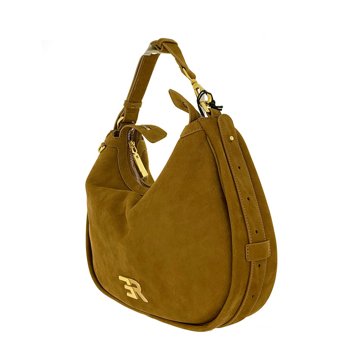 Ermanno Scervino Borsa Small Hobo Angelica Nabuk Miele 12402066