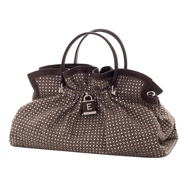 Ermanno Scervino Borsa Tote Octavia Herringbone marrone 12402055