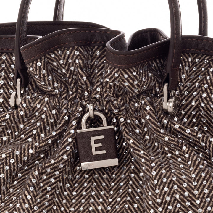 Ermanno Scervino Borsa Tote Octavia Herringbone marrone 12402055