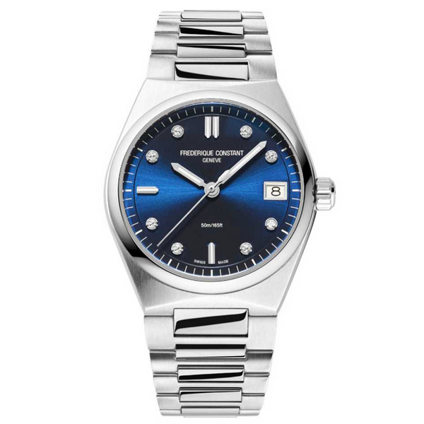 Orologio Frederique Constant Highlife Ladies Quartz Quadrante Blu con Diamanti