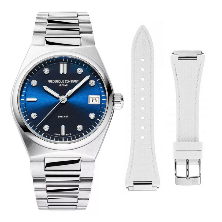 Orologio Frederique Constant Highlife Ladies Quartz Quadrante Blu con Diamanti