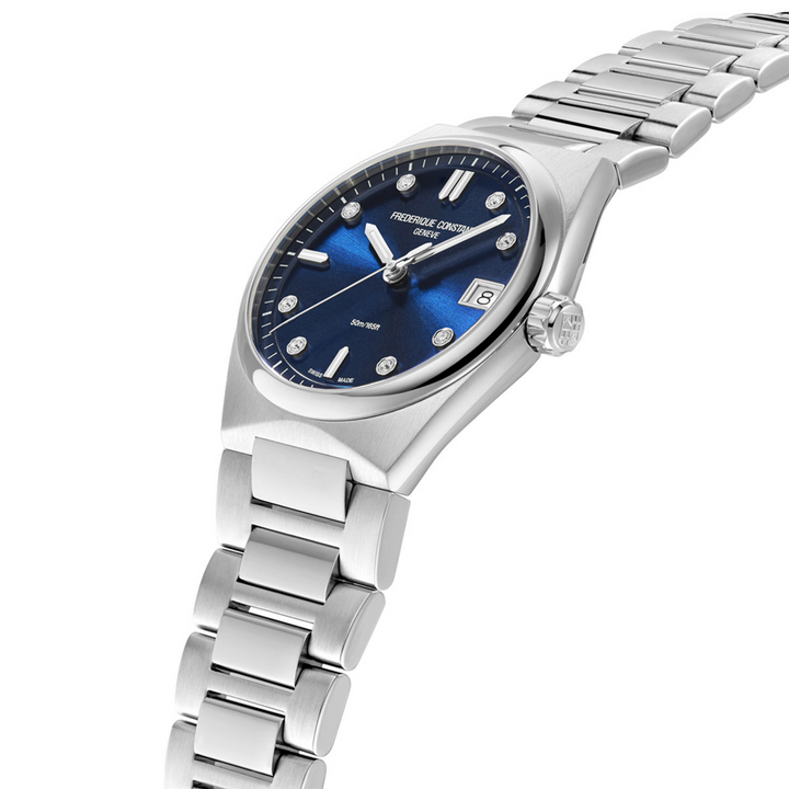 Orologio Frederique Constant Highlife Ladies Quartz Quadrante Blu con Diamanti