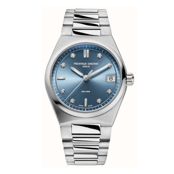 Orologio Frederique Constant Highlife Ladies Quartz Quadrante Azzurro con Diamanti