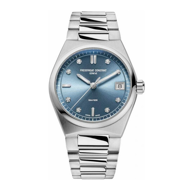 Orologio Frederique Constant Highlife Ladies Quartz Quadrante Azzurro con Diamanti