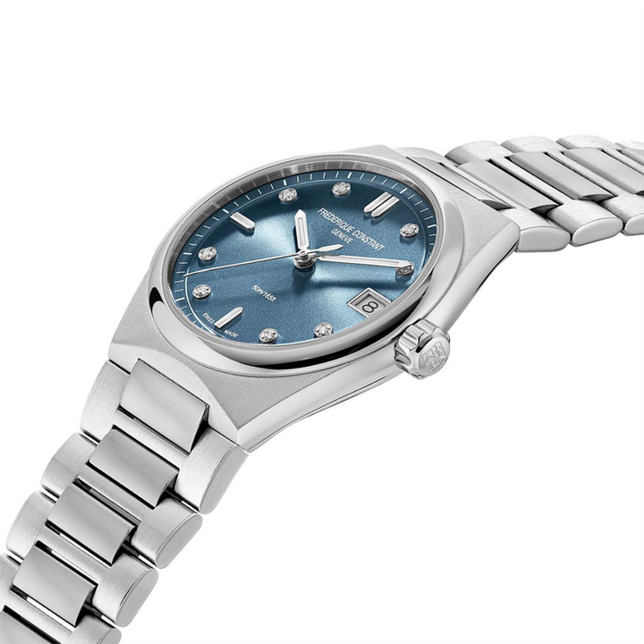 Orologio Frederique Constant Highlife Ladies Quartz Quadrante Azzurro con Diamanti