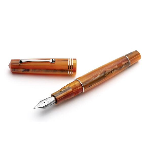 Leonardo Momento Zero Orange Mango Penna Stilografica Finiture Silver Pennino Medium