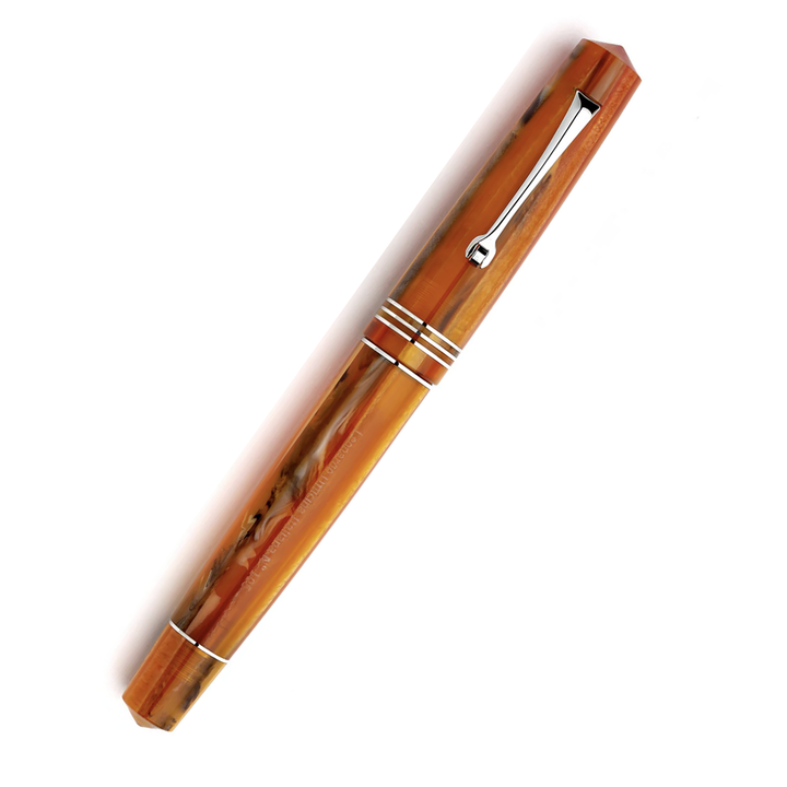 Leonardo Momento Zero Orange Mango Penna Stilografica Finiture Silver Pennino Medium