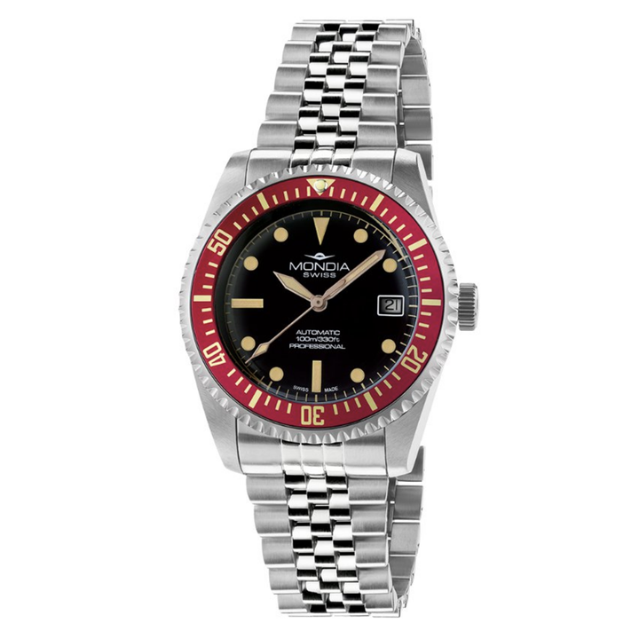 Mondia Swiss Icon Hertage Orologio Automatico lunetta rossa 40mm