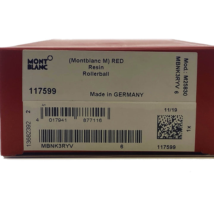 Montblanc M solo scatola disegnata Marc Newson Edizione Speciale rossa