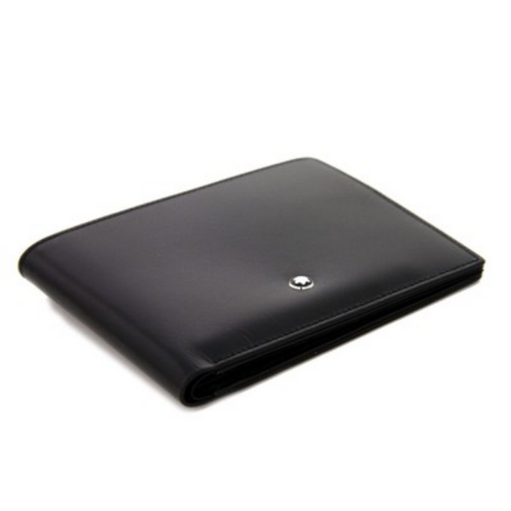 Montblanc Meisterstück Portafoglio 6cc in pelle lucida nera 198308