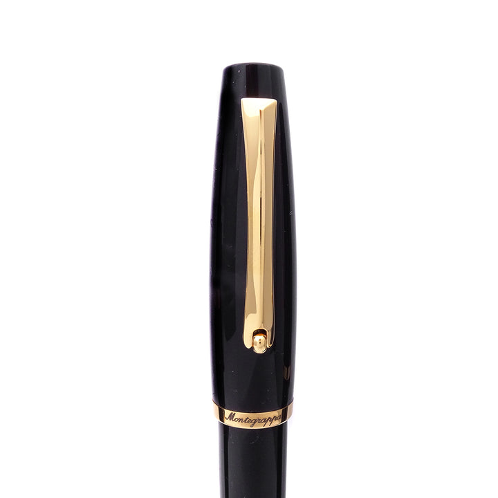 Montegrappa Manager Penna Sfera Resina Nera Finitura Oro Giallo