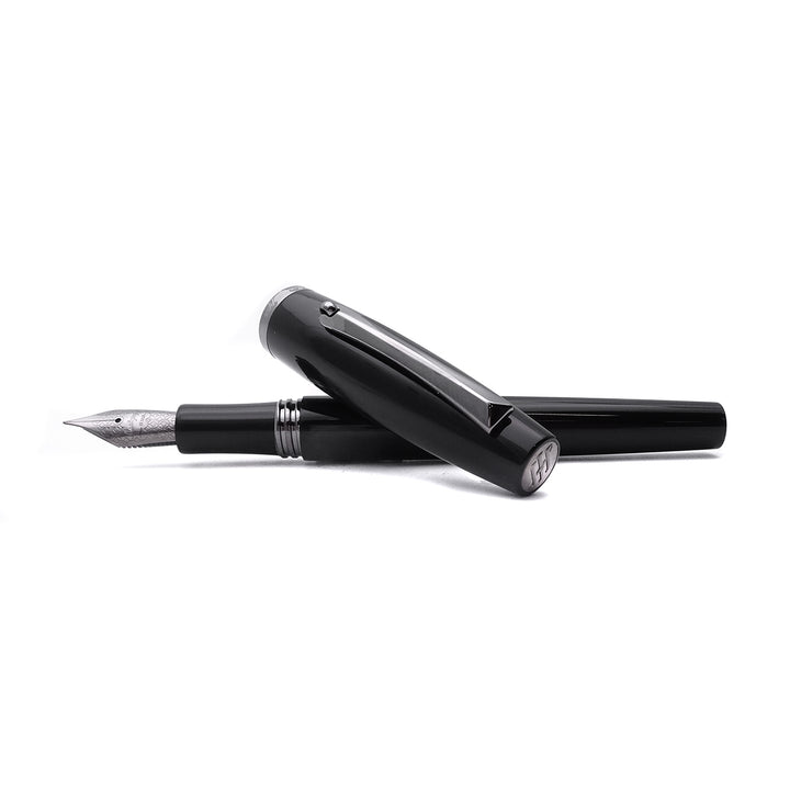 Montegrappa Manager Gun Metal Penna Stilografica  Nera Finitura Rutenio Nib EF