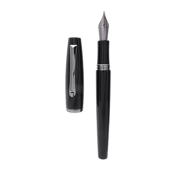 Montegrappa Manager Gun Metal Penna Stilografica  Nera Finitura Rutenio Nib EF