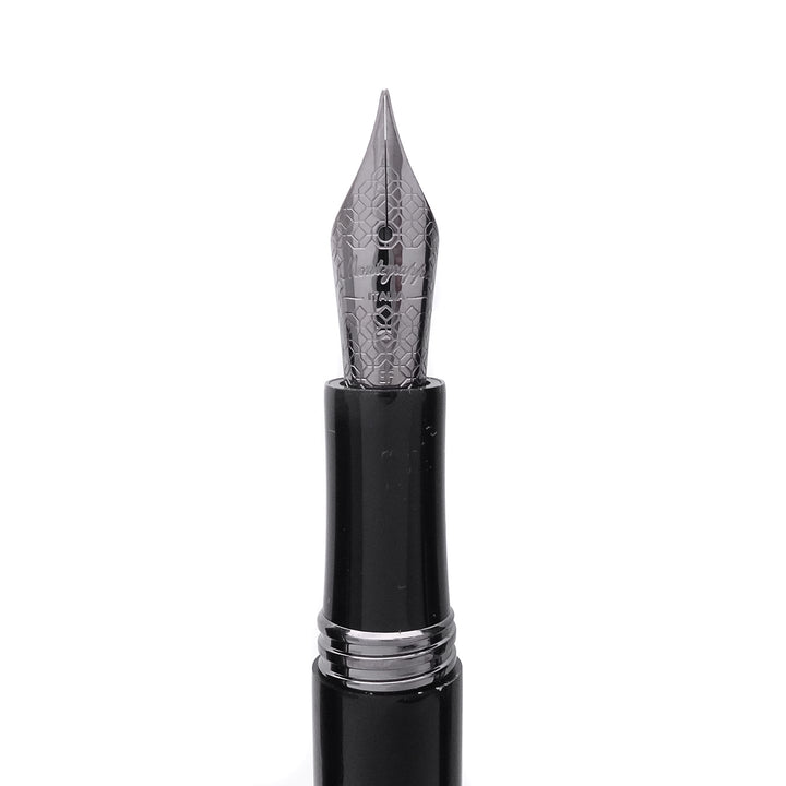 Montegrappa Manager Gun Metal Penna Stilografica  Nera Finitura Rutenio Nib EF