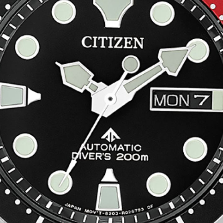 Citizen Orologio Promaster Diver Automatic 200 mt Ghiera Nera Rossa