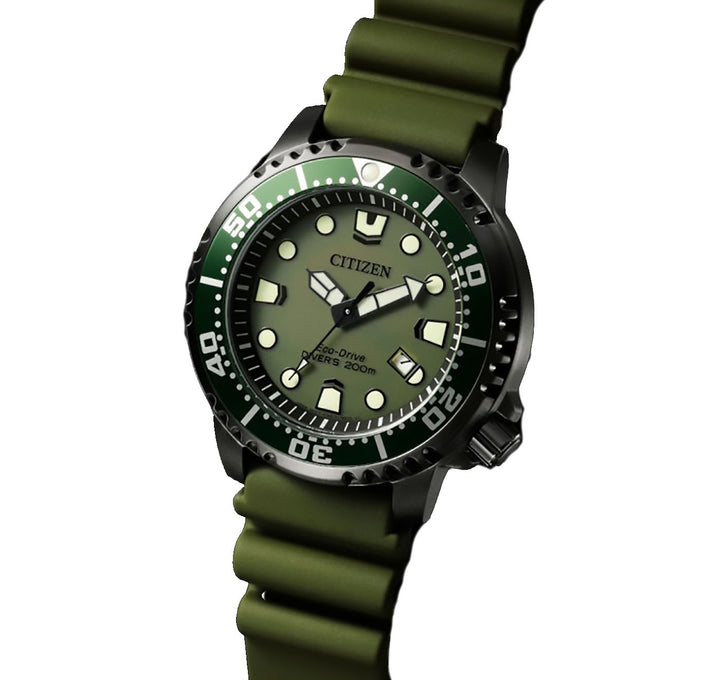 Citizen Orologio Promaster Diver Eco Drive 200m Verde Militare Cassa Grey IP