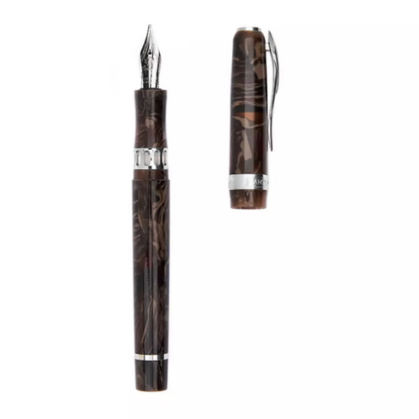Pineider Penna Stilografica Antichi Materiali Carrara Brown Penna14Kt