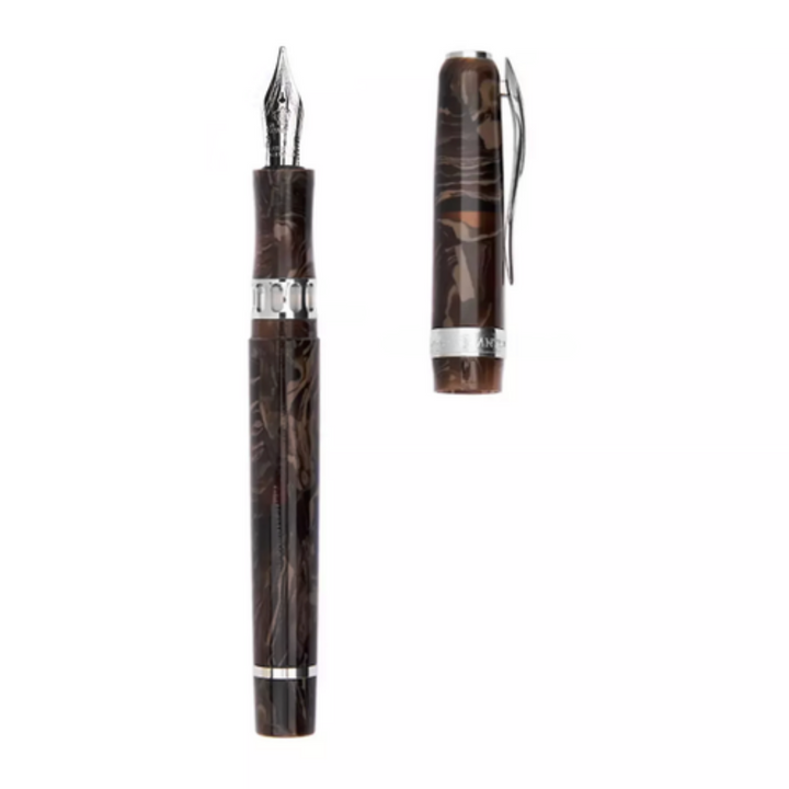Pineider Penna Stilografica Antichi Materiali Carrara Brown Penna14Kt