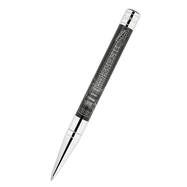 S T Dupont penna a sfera Fender Initial nero cromo  
