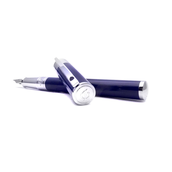 S.T. Dupont Penna stilografica Wi D-Initial Blu Cromato 260202