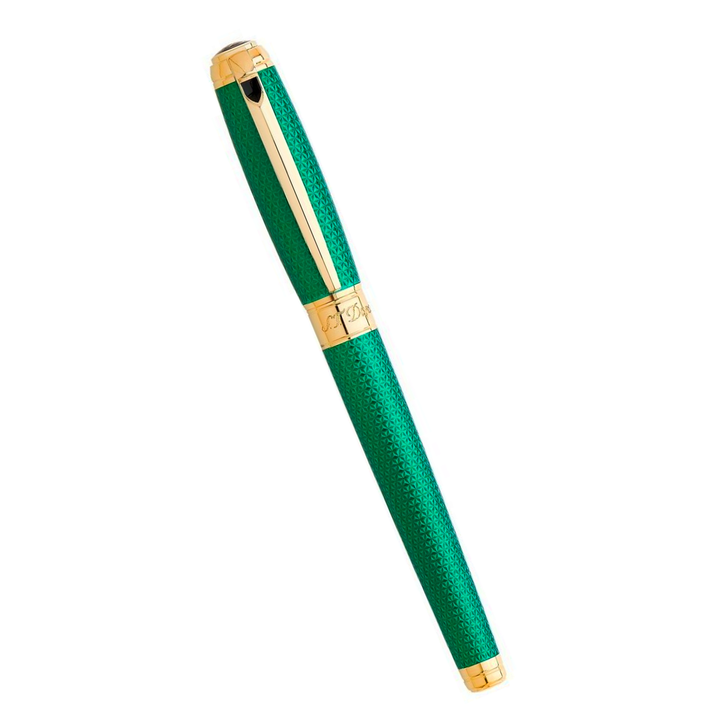 S.T. Dupont penna stilografica Line D Large Firehead Guilloche Emerald