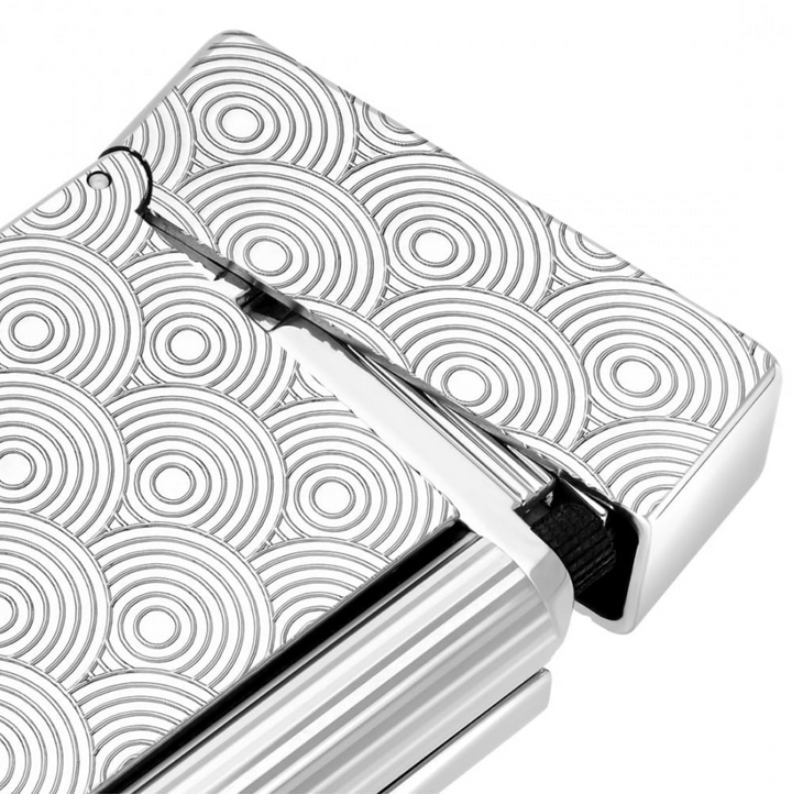 S.T. Dupont Initial Guilloche Silver Double Flame accendino 020844