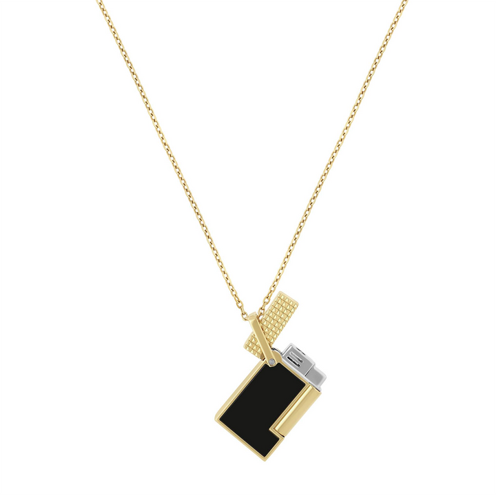 S.T. Dupont Accendino Collana Argentato Nero Laccato - K27076CH