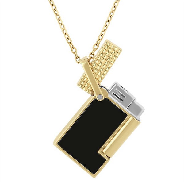 S.T. Dupont Accendino Collana Argentato Nero Laccato - K27076CH