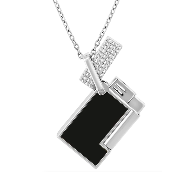 S.T. Dupont Accendino Collana Argentato Nero Laccato - K27076CH
