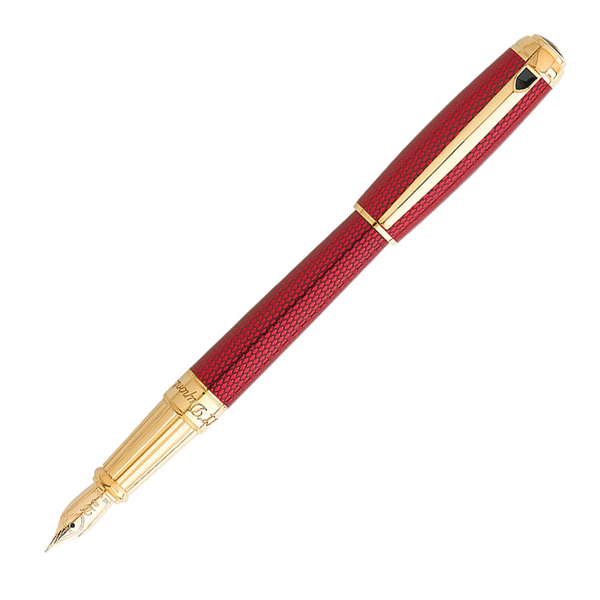 S.T. Dupont Penna stilografica Line D Guilloché Underlacquer Ruby Red
