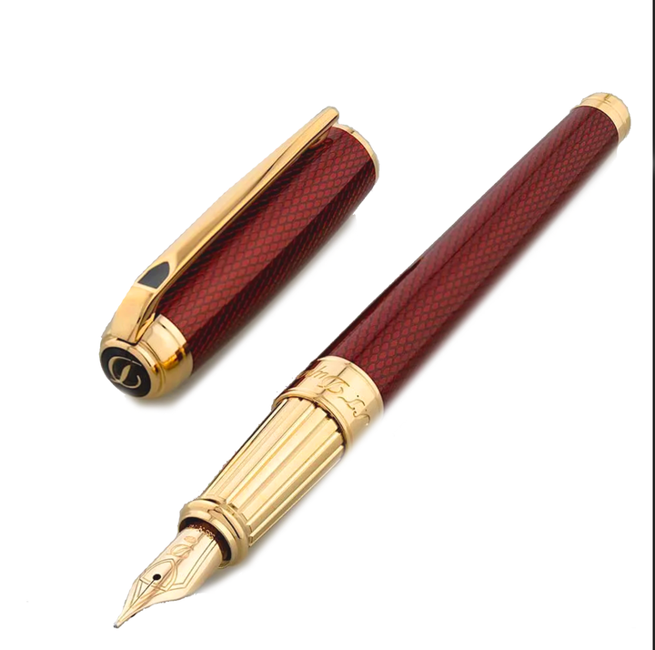 S.T. Dupont Penna stilografica Line D Guilloché Underlacquer Ruby Red