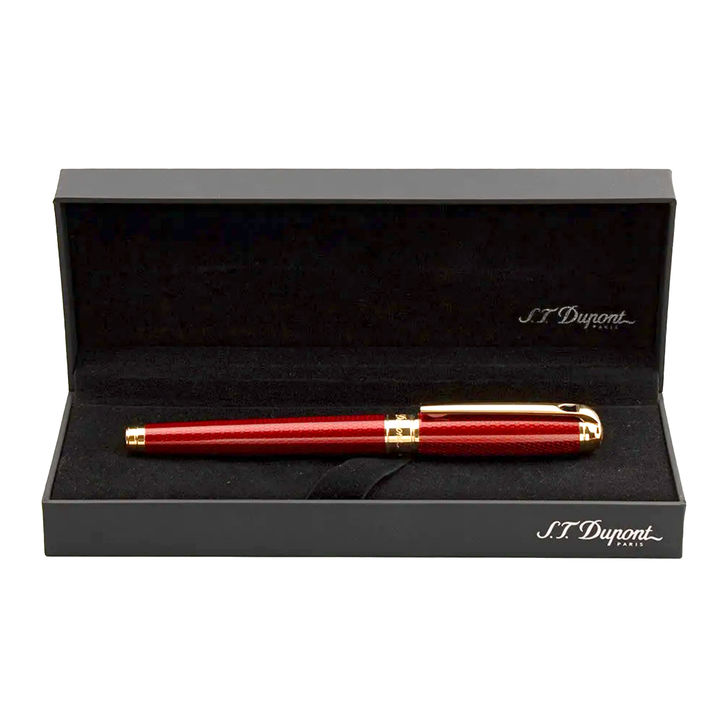 S.T. Dupont Penna stilografica Line D Guilloché Underlacquer Ruby Red