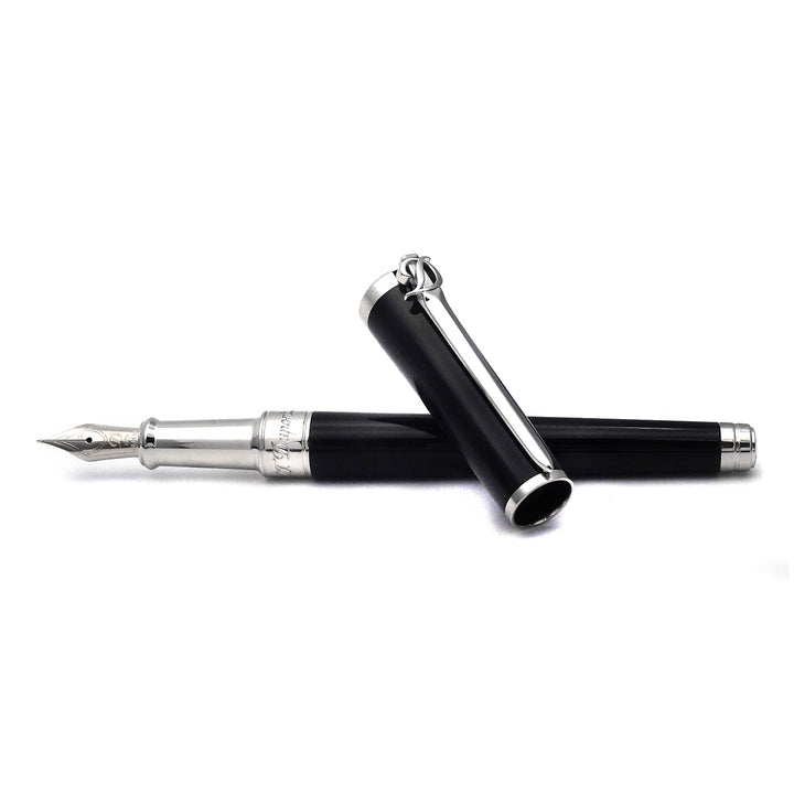 S.T. Dupont Sword Penna Stilografica Lacca Nera Finitura Palladio 