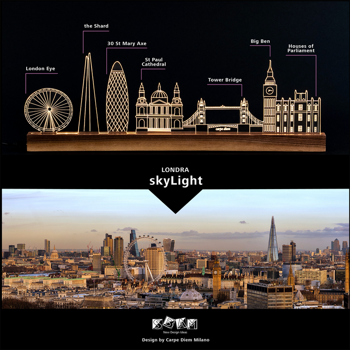 Sbam Design Lampada Skylight skyline Londra