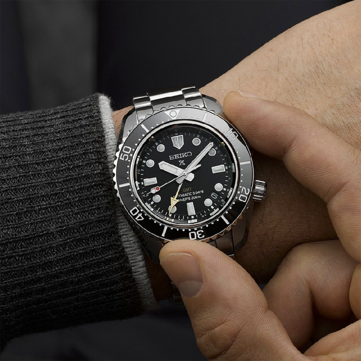 Orologio Seiko Prospex GMT Automatic Diver Quadrante Nero SPB383J1