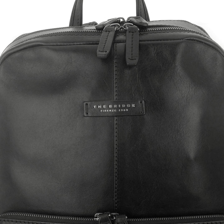 The Bridge Zaino Linea Vespucci Pelle Nera con Tasca frontale