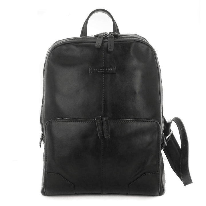 The Bridge Zaino Linea Vespucci Pelle Nera con Tasca frontale