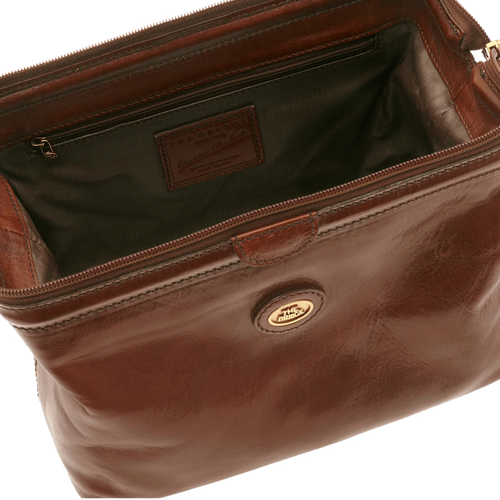 Beauty Case The Bridge Story Line Travel in pelle marrone