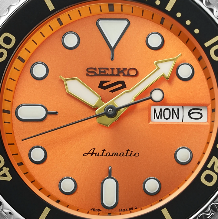 Seiko 5 Sport Orologio re-edition 55 Anniversario Quadrante Arancione Nemo 38mm