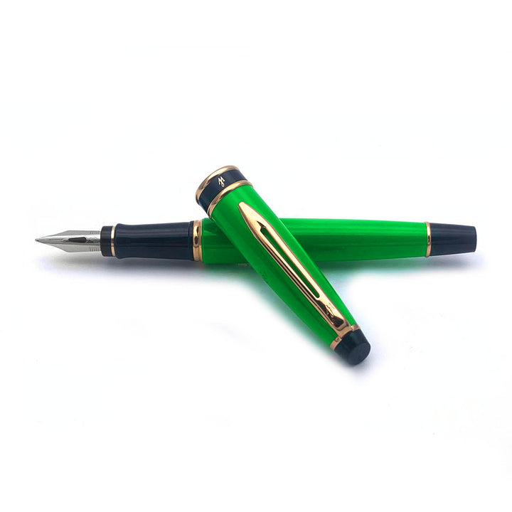 Waterman penna stilografica Man 100 marmorizzata verde oro 