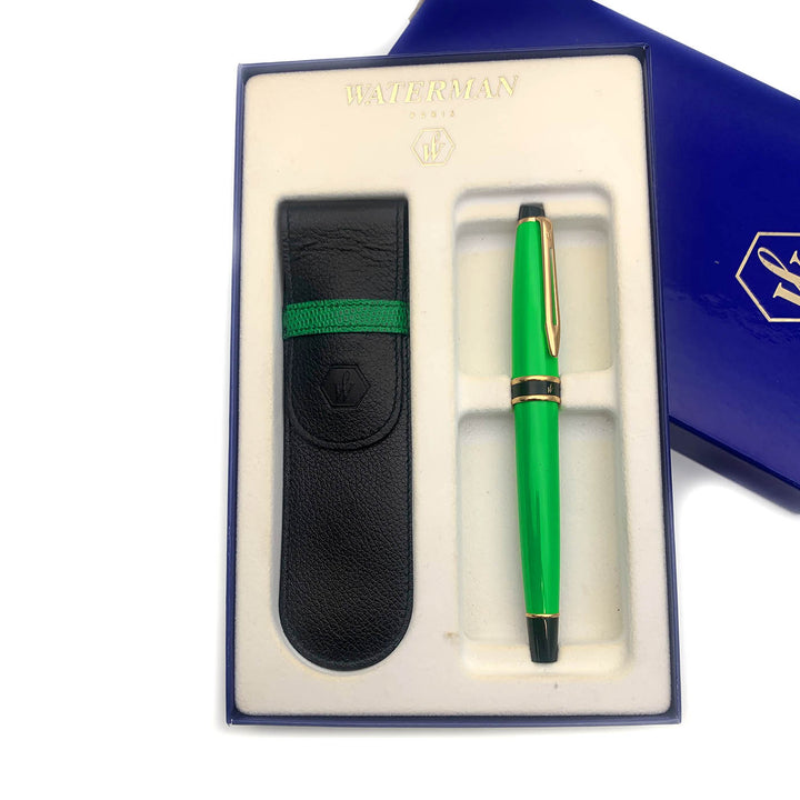 Waterman penna stilografica Man 100 marmorizzata verde oro 