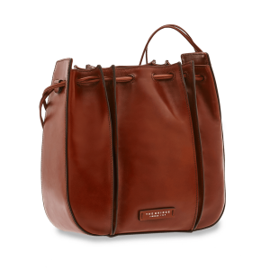 The Bridge Woman Bucket Bag Camilla Brown Leather 0411314N-14 Shoulder autumn winter 2021 collection Icon Made in Italy
