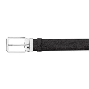 Montblanc Adjustable belt Caiman leather dark Brown Croco rectangular buckle 116697 accesories luxury man 