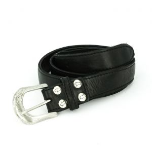 Campomaggi Man Belt Black Leather with Navayo decoration buckle C019170ND