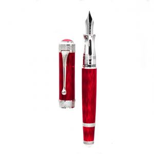 Aurora 100 Anniversary Fountain pen 925 solid silver Red lacquer Limited 956-R Nib ExtraFine Writing instruments collectors