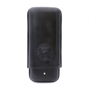 Dunhill White Spot Porta sigari Bulldog nero in Pelle per 2 Corona Extra PA3022A Icona Accessori Fumo Arte Fuoco