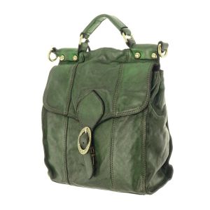 Campomaggi Woman Bag Satchel Shoulder Medium Agate Leather Bottle Green C025660ND icon made in Italy