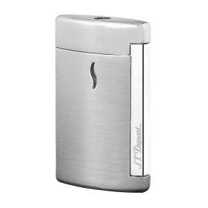 S.T. Dupont Lighter MiniJet  Metal Effect Brushed Chrome Torch Flame 010504 man woman gift for her him 